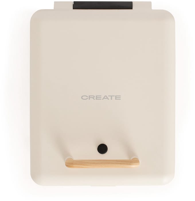 CREATE - Tosti-ijzer, grill en wafelijzer met verwisselbare platen - Gebroken wit - Viervoudig - STONE STUDIO