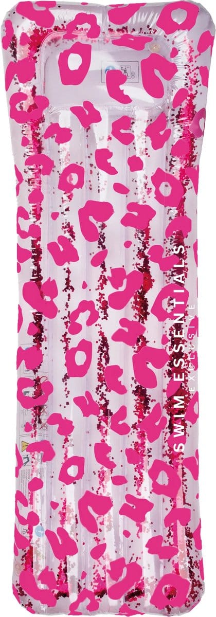 The essentials- Luchtbed Zwembad Panterprint - Neon roze