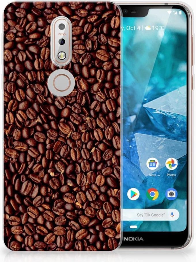 Nokia 7.1 Siliconen Case Koffiebonen