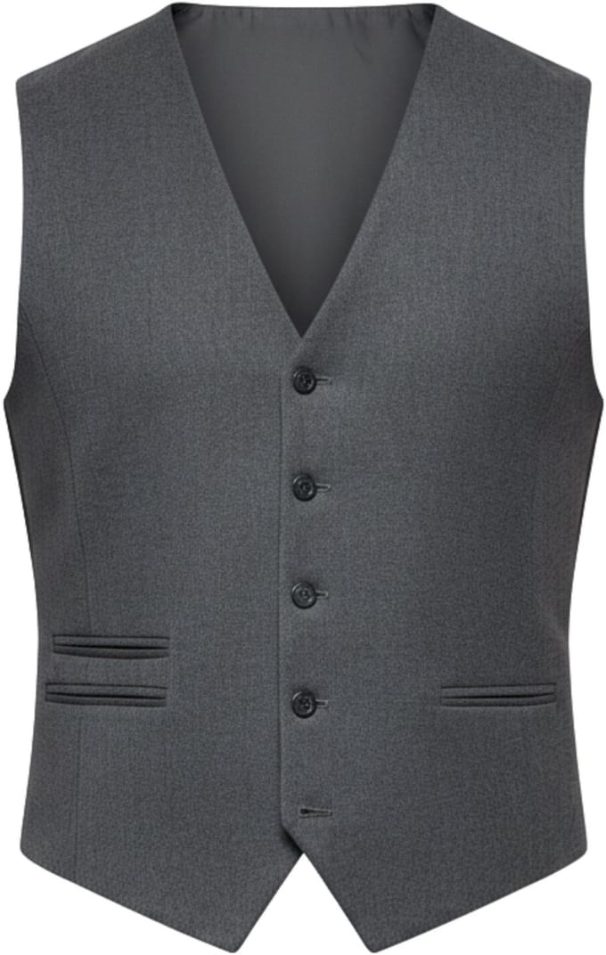 OMBRE Gilet - Slim Fit - Knopen - Effen Donkergrijs M
