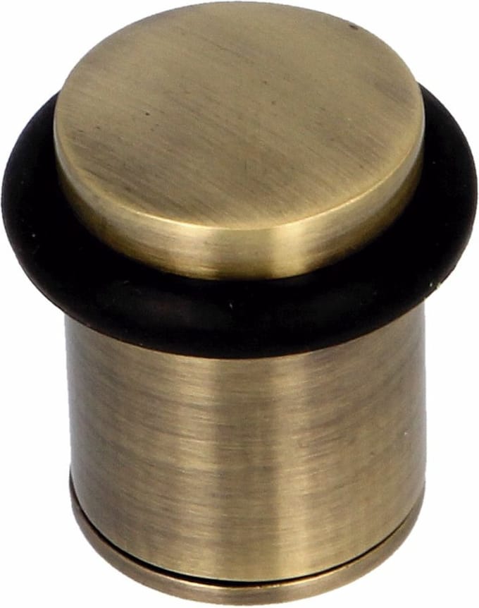 AMIG Deurstopper/deurbuffer - D28mm - inclusief schroeven - geborsteld nikkel
