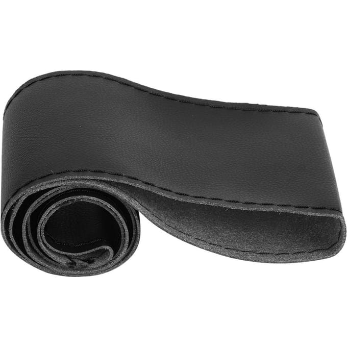 Couvre-volant en cuir microfibre Universel DIY Couture Accessoire intérieur de voiture 38cm 15in Black