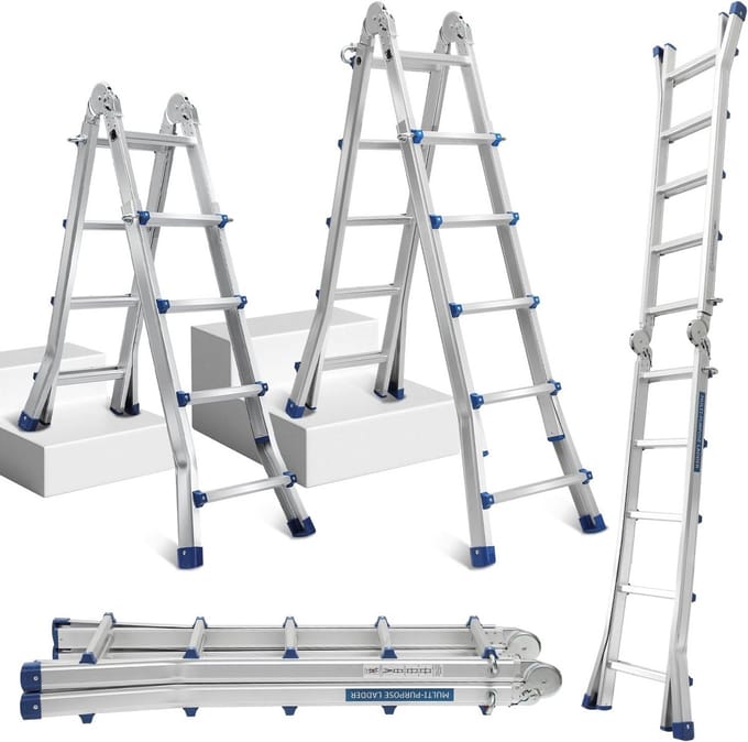 Aluminium 4-in-1 Multifunctionele Ladder 512 cm 150 kg Antislip