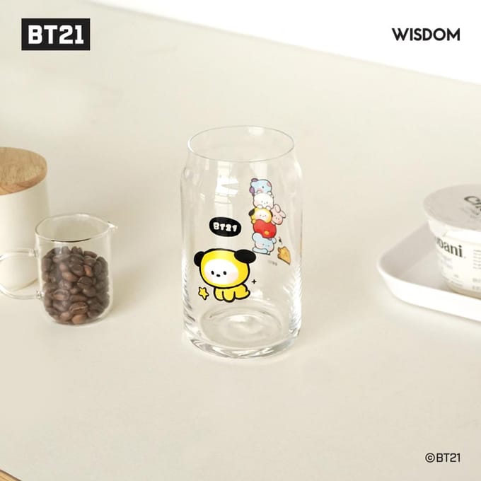 Bts (Bangtan garçons) BT21 Minini Glass Cup, Officiel, Original, Authentique, K-POP, idole beige
