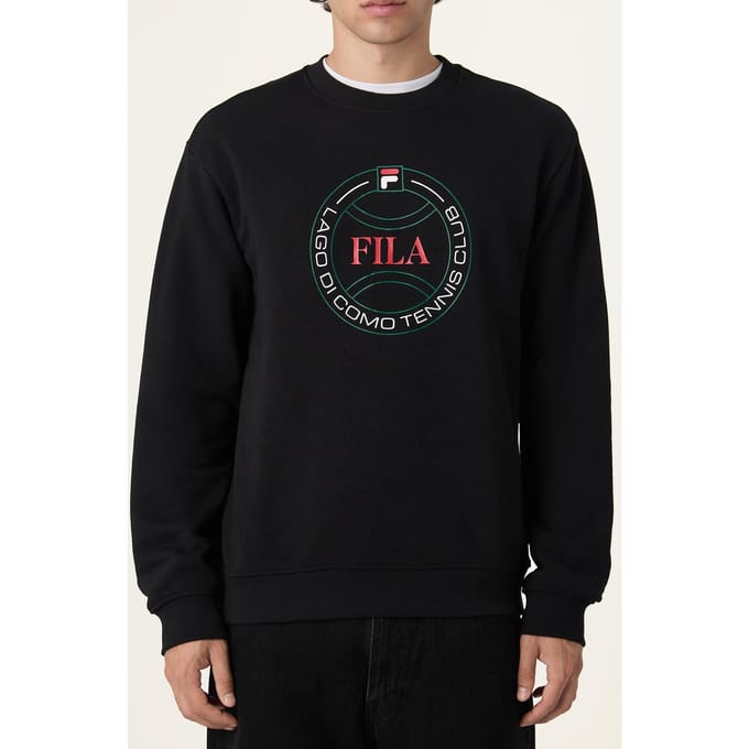 FILA Parella Relaxed Graphic Sweatshirt Black Größe: L | Pullover Outlet | Herren | Schwarz