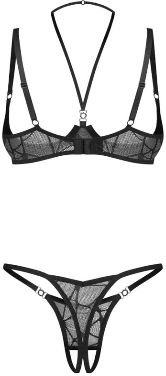 Obsessive - Olianna 2-delige Open Set - Zwart