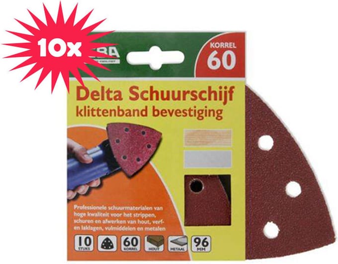 10 x 10 Delta schuurpapier P60 vd