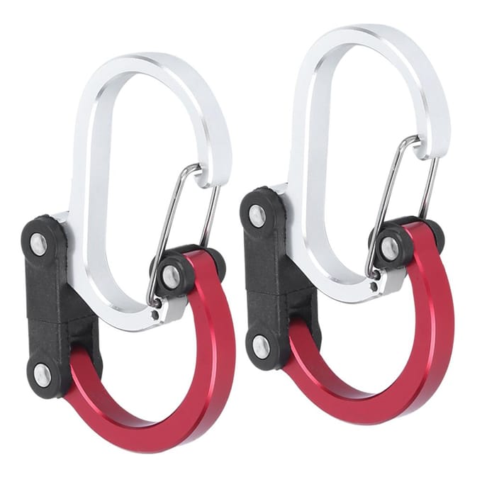 Aluminium Karabinier Multifunctioneel Buiten Reizen Snel Ophangen Externe Gesp 2 Stuks(Rood ) white