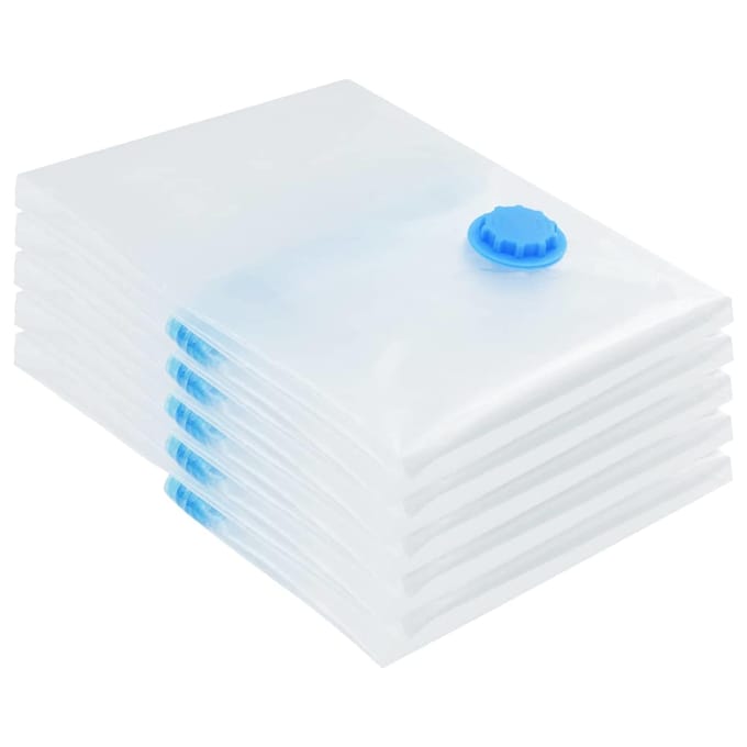 vidaXL Opslagzakken 5 st Transparant en Blauw 60 x 40 cm
