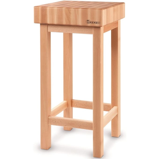 Bloc de boucher en bois 400x400x150mm avec support - Hendi 505625