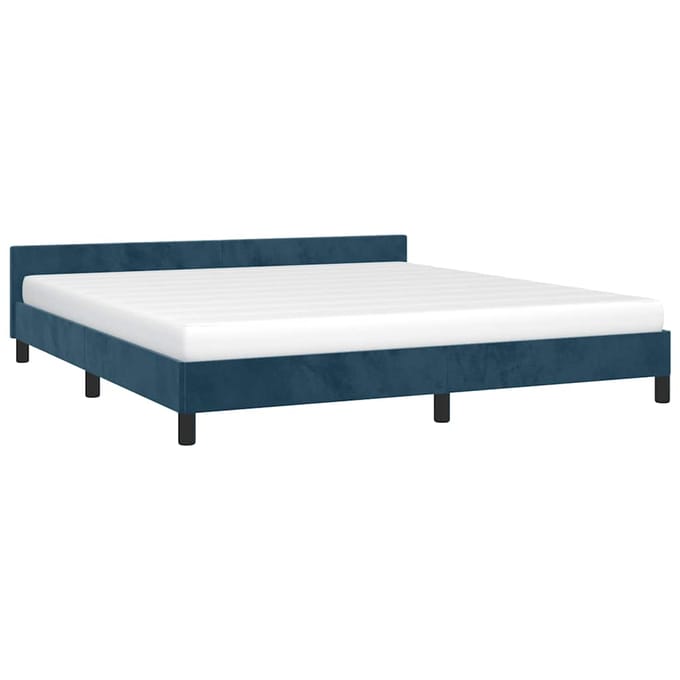 vidaXL - Bedframe - zonder - matras - 180x200 - cm - fluweel - donkerblauw