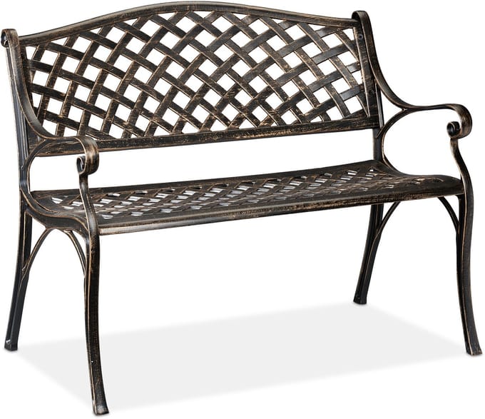 tuinbank aluminium - 2 zits - metaal - 82 x 102 x 60 cm