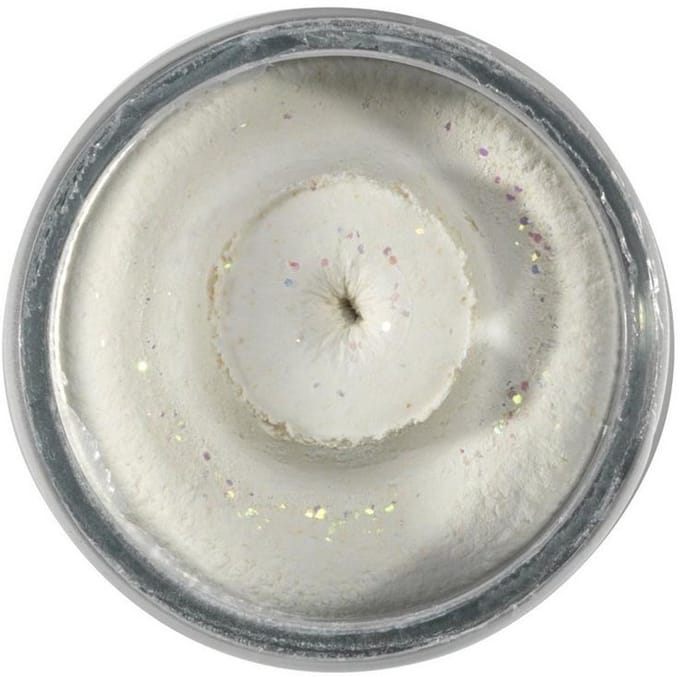 Berkley PowerBait Natural Glitter Trout Dough | 50g Garlic White Glitter