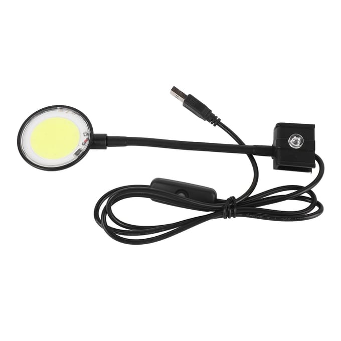 USB Vis Tank Lamp COB Chip Hoge Helderheid 360 Graden Rotatie Clip-On Mini LED Aquarium Licht gray