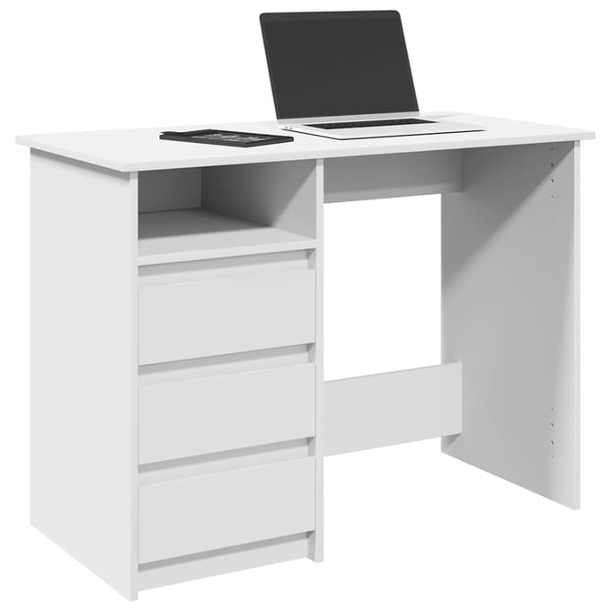 vidaXL - Bureau - 102x50x75 - cm - bewerkt - hout - wit