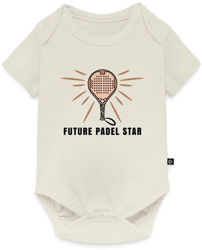 Padel Speler Met Racket Sportief Statement Baby Rompertje Met Korte Mouwen