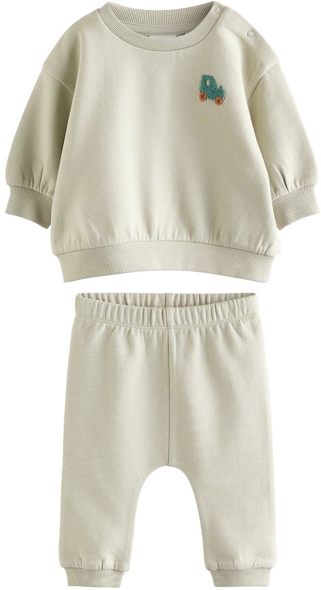 Next - Jongens - groen - Babyset met sweater en joggingbroeken - Groen