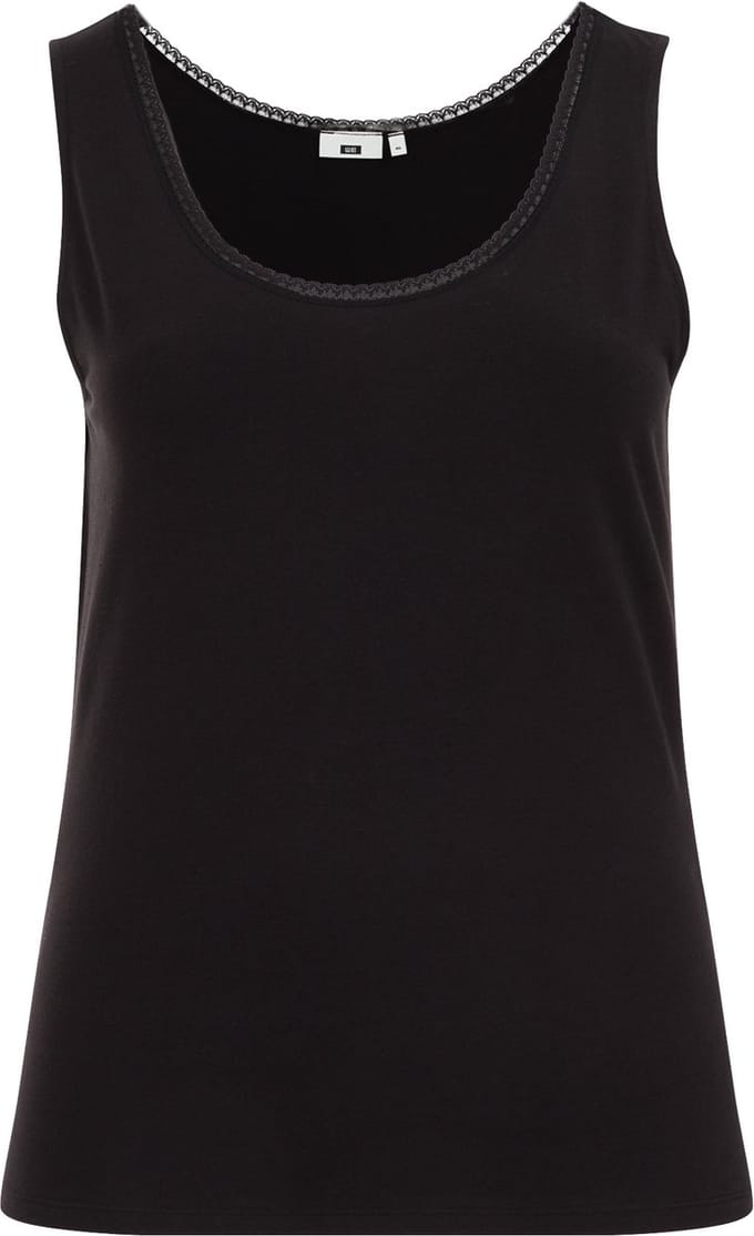 WE Fashion Dames singlet met kant - Curve