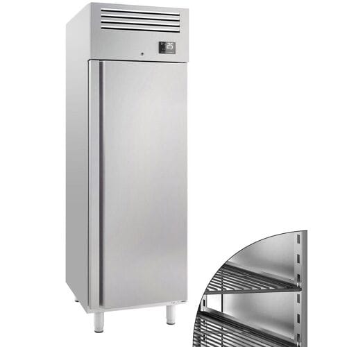 GGM Gastro Koelkast RVS PREMIUM PLUS - GN 2/1 - 687mm - 560liter - tot +8°C - met 1 deur - geforceerde koeling, LED‑verlichting & slot