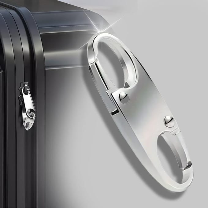 1 stuks Anti-diefstal Ritsclips - Veilige Vergrendelende Ritskop Vervanging Multifunctionele Haak Dubbele Opening Universele Connector gray