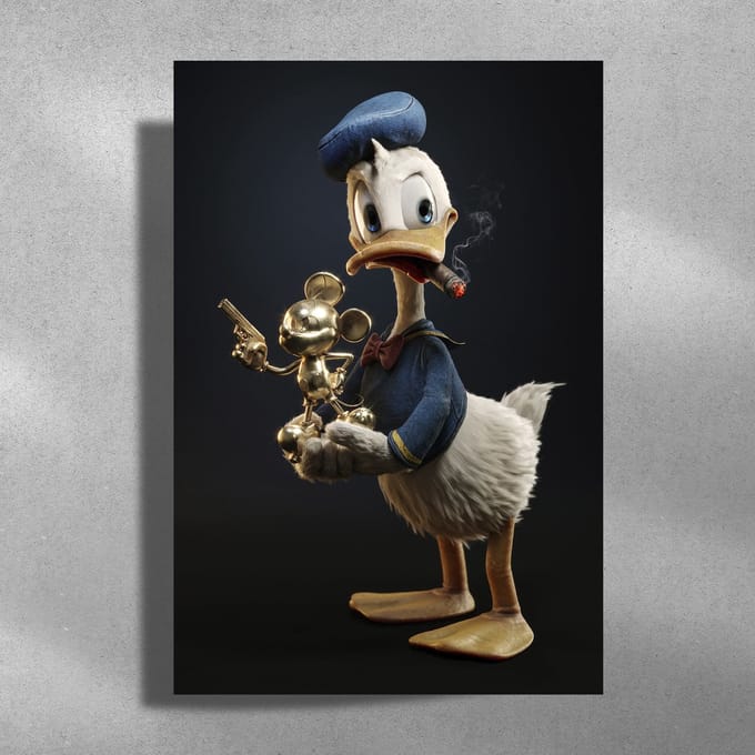Metalen Poster 40x60cm - Donald Duck - Smoking Award