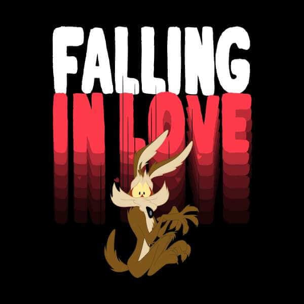 Looney Tunes Falling In Love Wile E. Coyote Sweatshirt - Black - L