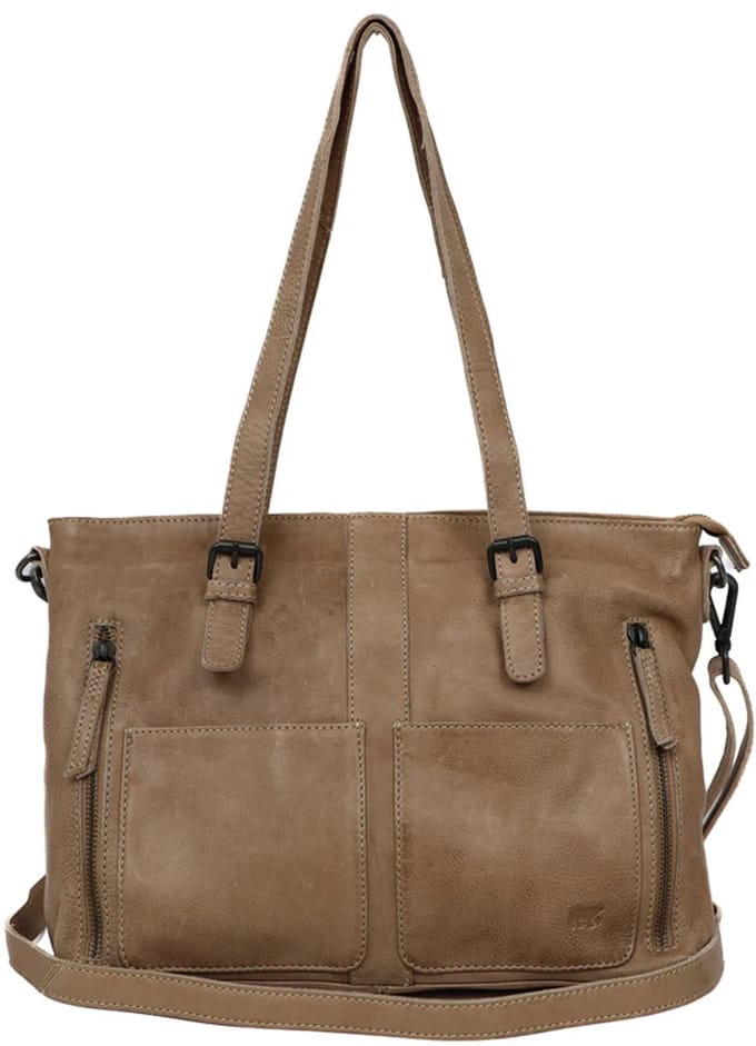 Bear Design Fleur Leren Shopper - Dames Schoudertas - Handtas - Baltic Beige