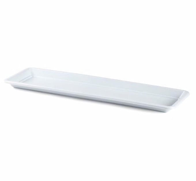 Plasticforte Plantenbak water onder opvangschaal - wit - rechthoek - 59 x 19 cm - Bloembakken