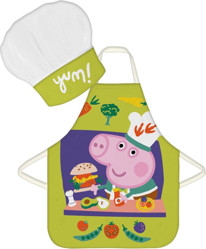 Peppa Pig - Yum - kinderschort en koksmuts - set van 2