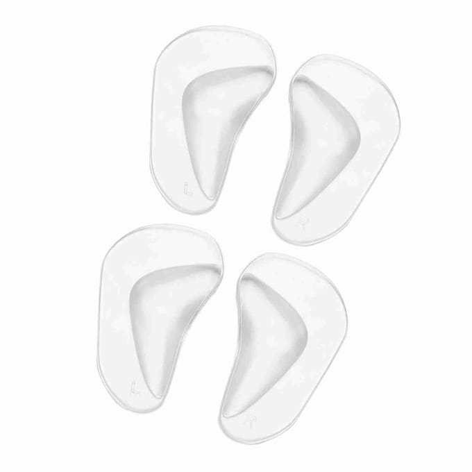 2 PairesEnsemble Silicone Pieds Support de Pied Coussin Semelles de Chaussures Rembourrage (Transparent) white