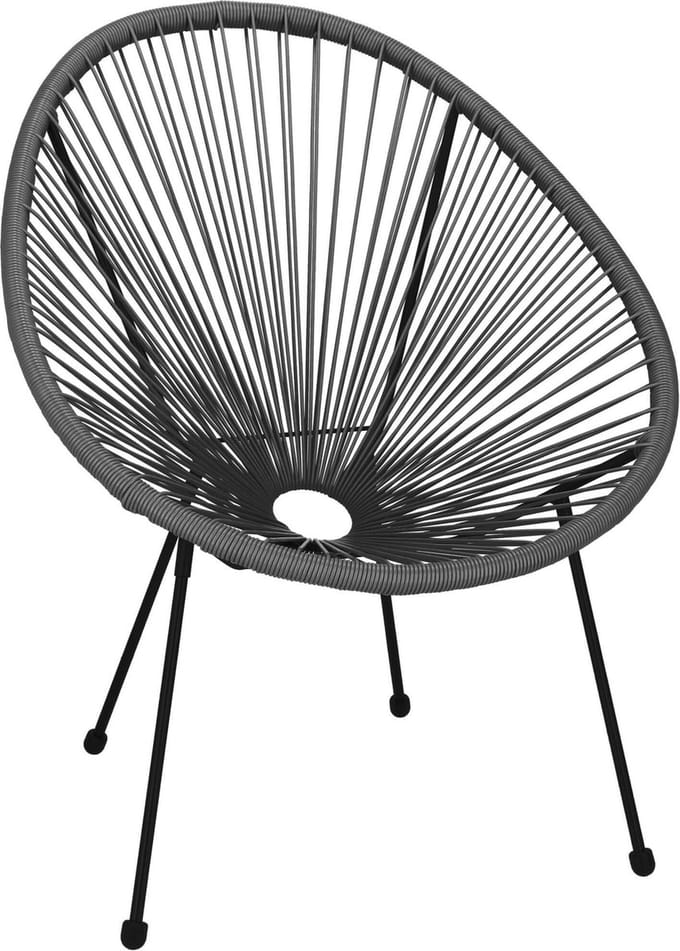 Springos Tuinstoel - Draad - Rotan - Grijs - 87 x 70 x 73 CM