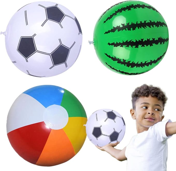 Opblaasbare Ballen - Strandballen Speelgoed - Zomer Feest - Drie Stuks Set - 30 cm Diameter - Gekleurd