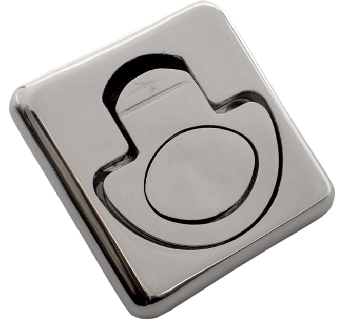 Luikring - RVS 316 - Vierkant - 50x50mm - Met veer - RVS Gepolijst - Zeewaterbestendig