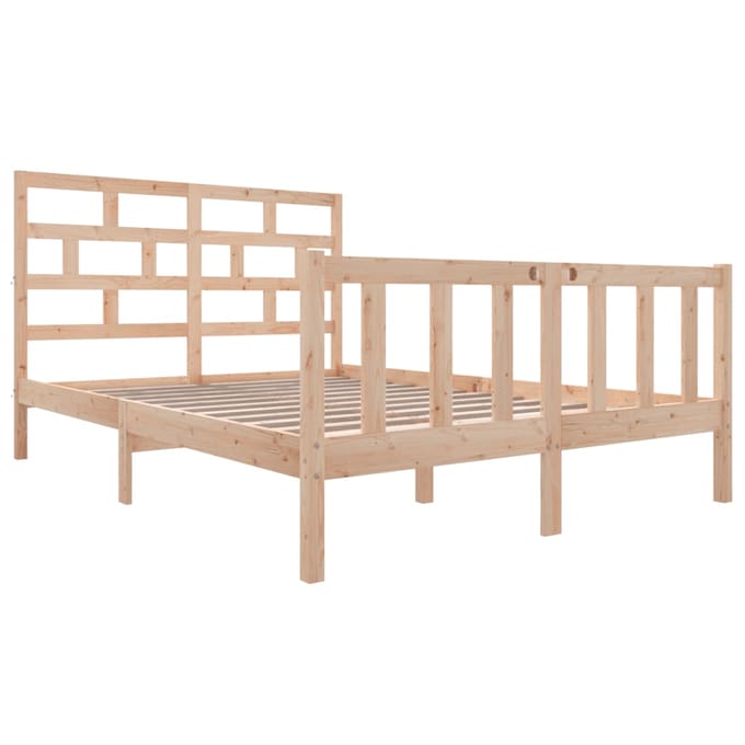 vidaXL - Bedframe - massief - grenenhout - 140x200 - cm