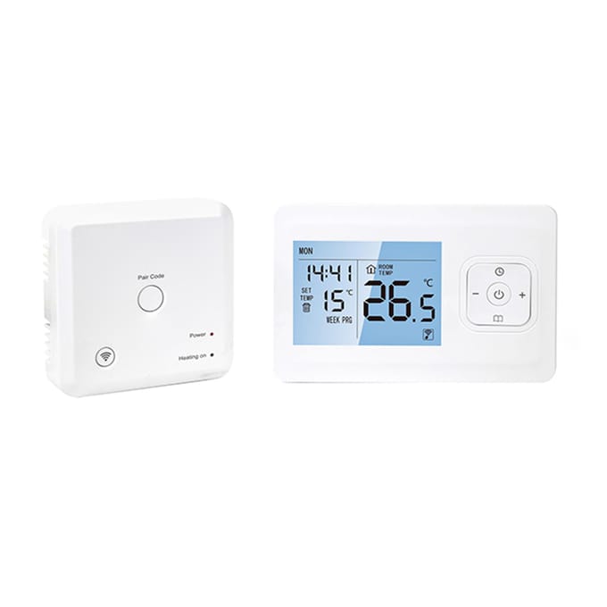 Wi-Fi slimme thermostaat Draadloze programmeerbare thermostaat met RF-ontvanger Tafelmodel, wandmontage wit