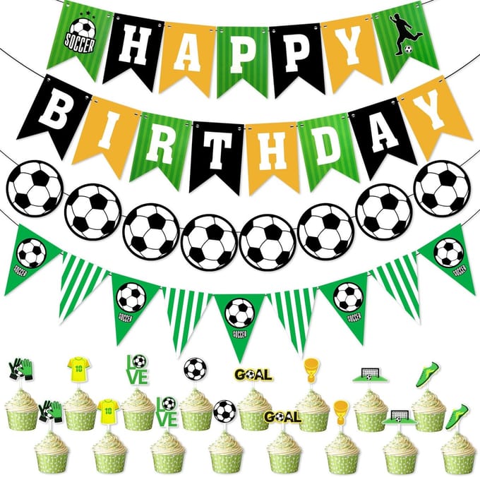 Voetbal thema decoraties set - 48 stukken