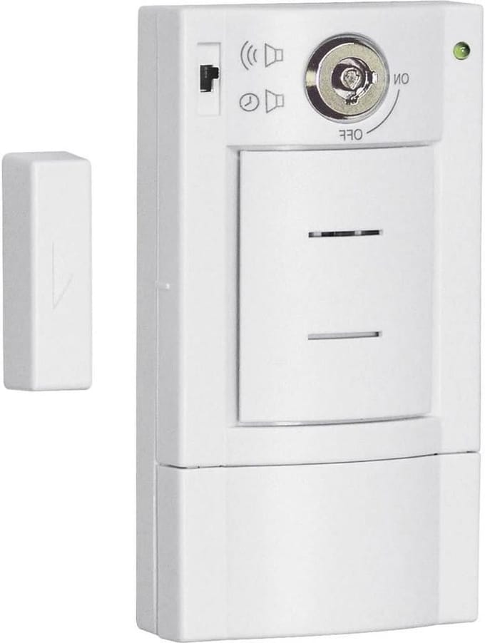 Deuralarm met Sleutel - Draadloos Alarm - Extra Beveiliging - 95 Decibel Geluid - 15 Meter Bereik - Wit