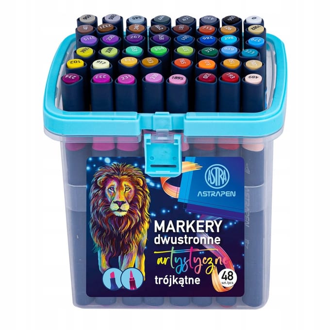 Astrapen Art Markers - 48 Kleuren - Dubbelzijdig Penseel & Standaard Tip