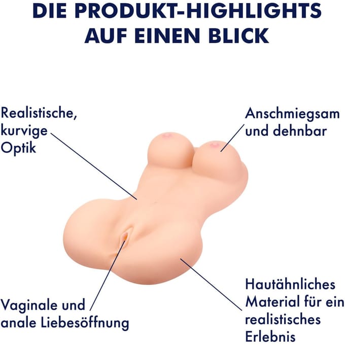 Luxe natuur getrouwe masturbator, 53,5 cm