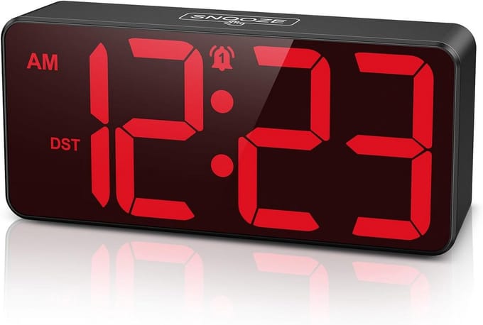 Digitale Reiswekker met Groot LED Display en Dubbele Alarmtijd