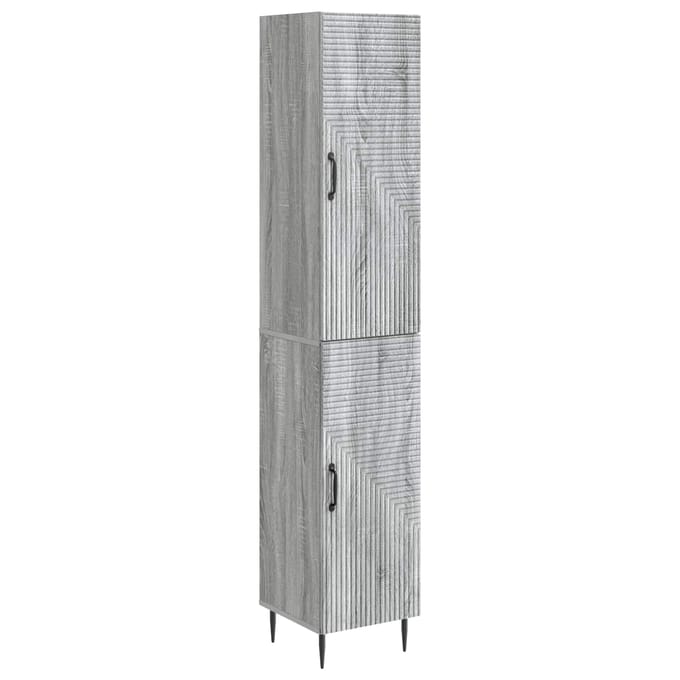 vidaXL - Kast - Set - 2 - st - Grijs - Sonoma - Bewerkt - hout