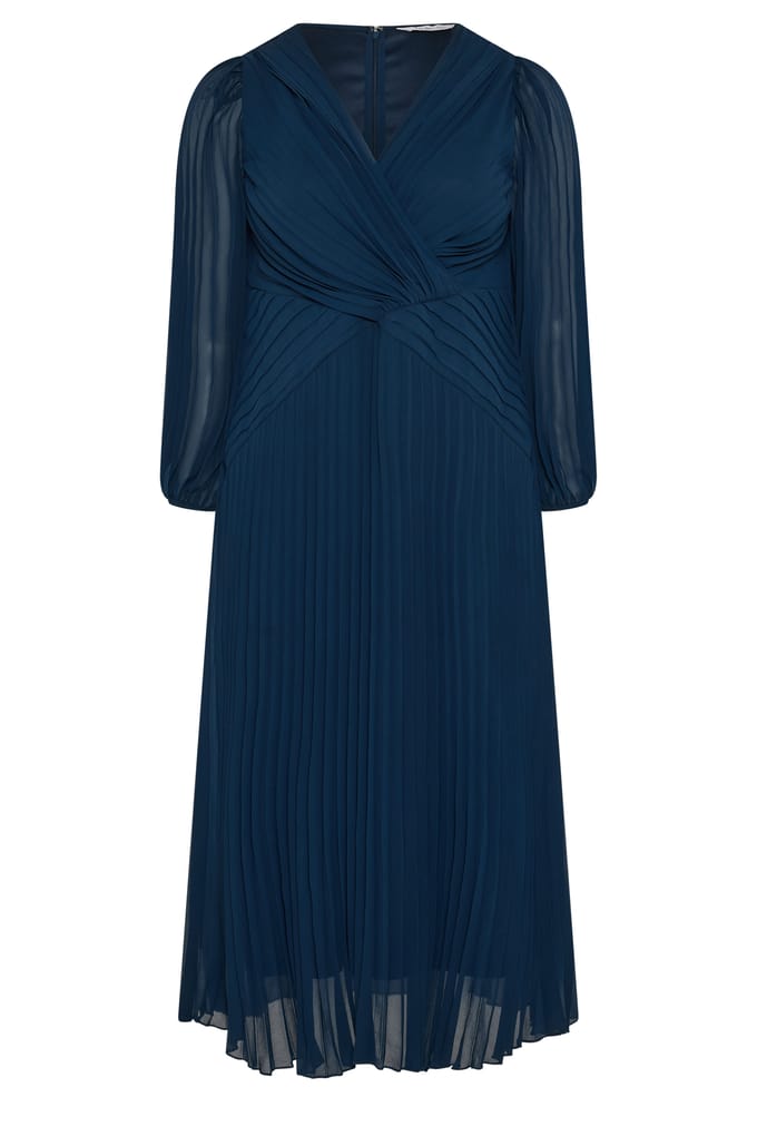 Yours London Marineblauwe Geplooide Jurk Size 52