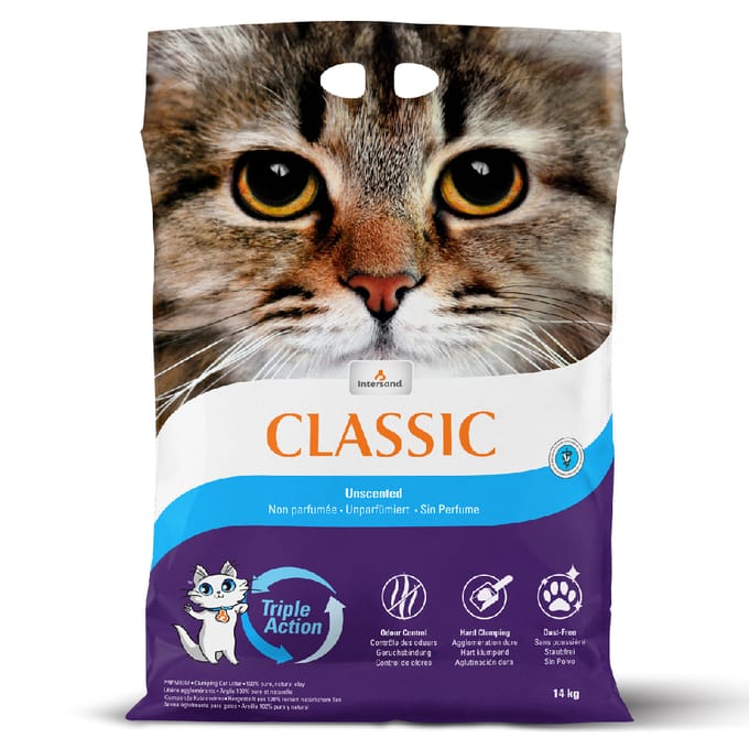 14kg Parfumvrij Intersand Classic Kattenbakvulling