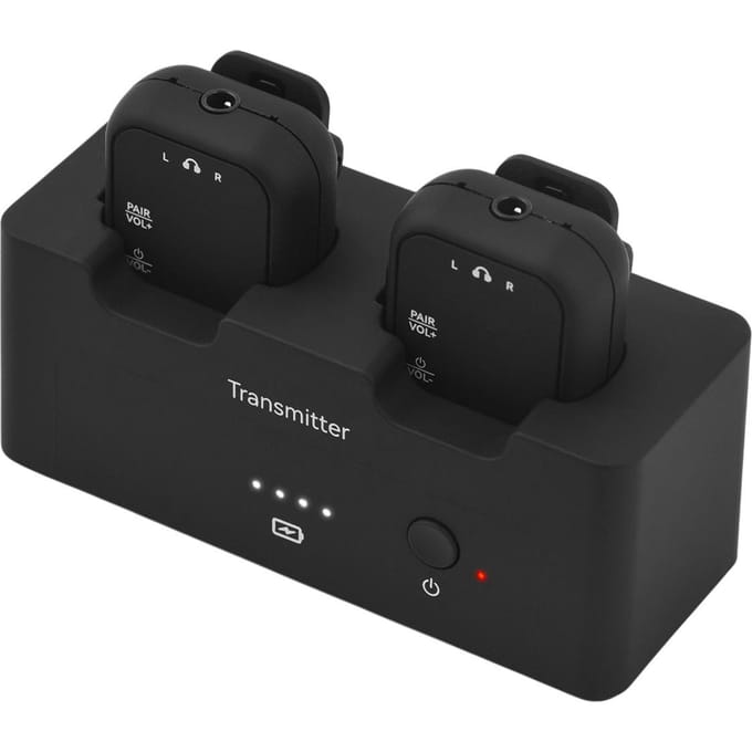 M-VAVE 2.4GHz Draadloos Oortelefoon Monitor Transmissiesysteem Oplaadbaar 1 Zender en 2 black