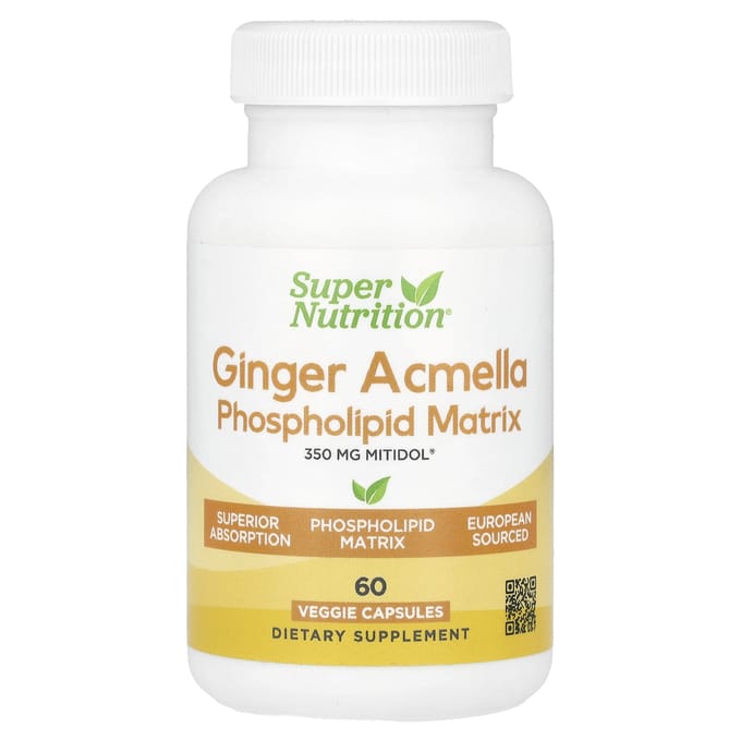 Matrice Phospholipidique de Gingembre Acmela, Contient de l'Extrait de Gingembre et de l'Extrait d'Acmela, 60 Capsules Végétales