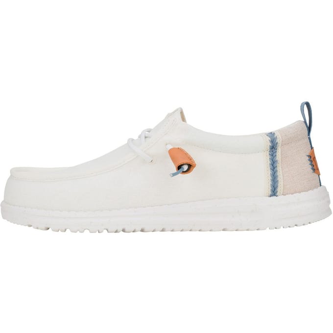 HEYDUDE Wally Summer Linen - Mocassins - Wit/Steengrijs - Flex & Fold Technologie