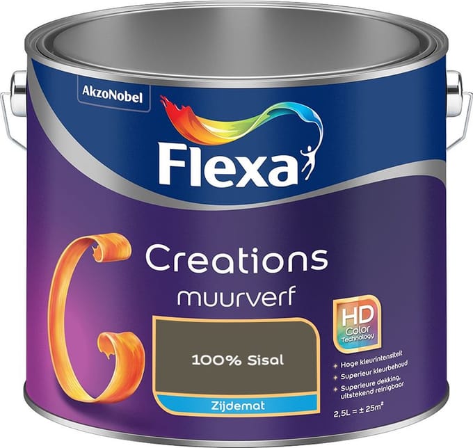Flexa - Creations Muurverf Zijdemat - 100% Sisal - Mengverf - 2,5 L