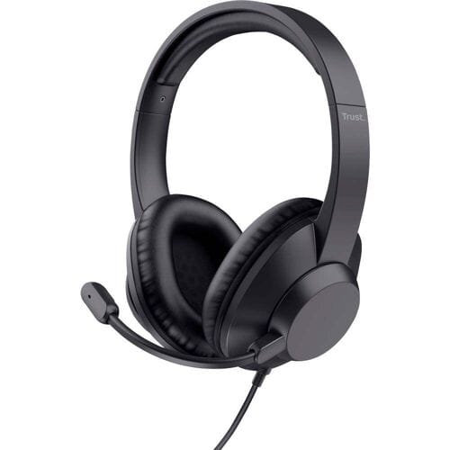 Trust Trust Ayda Max - Headset - On-Ear - kabelgebunden Over Ear koptelefoon Kabel Stereo Zwart Ruisonderdrukking (microfoon) Headset Computer