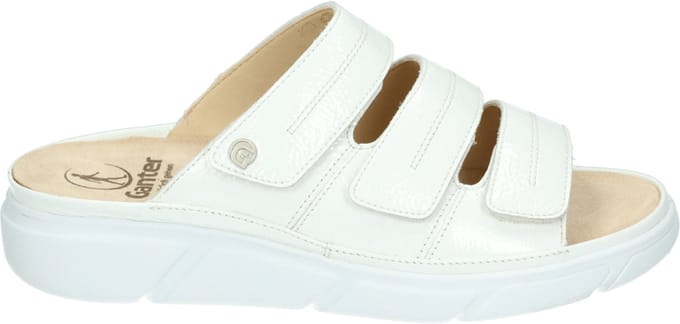 Ganter - 200404 HALINA - Dames slippers - Kleur: Wit/beige - Maat: 39