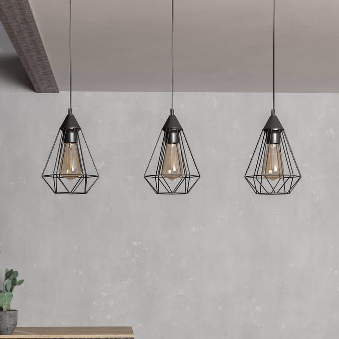 EGLO Tarbes - 3-lichts Hanglamp in vintage ontwerp
